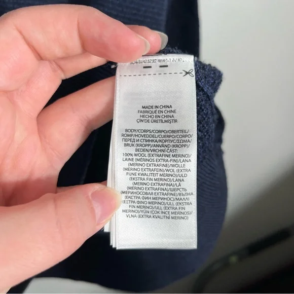 Polo Ralph Lauren Mens 100% Merino Wool Blue Quarter Zip Lightweight Sweater XXL - Picture 4 of 7